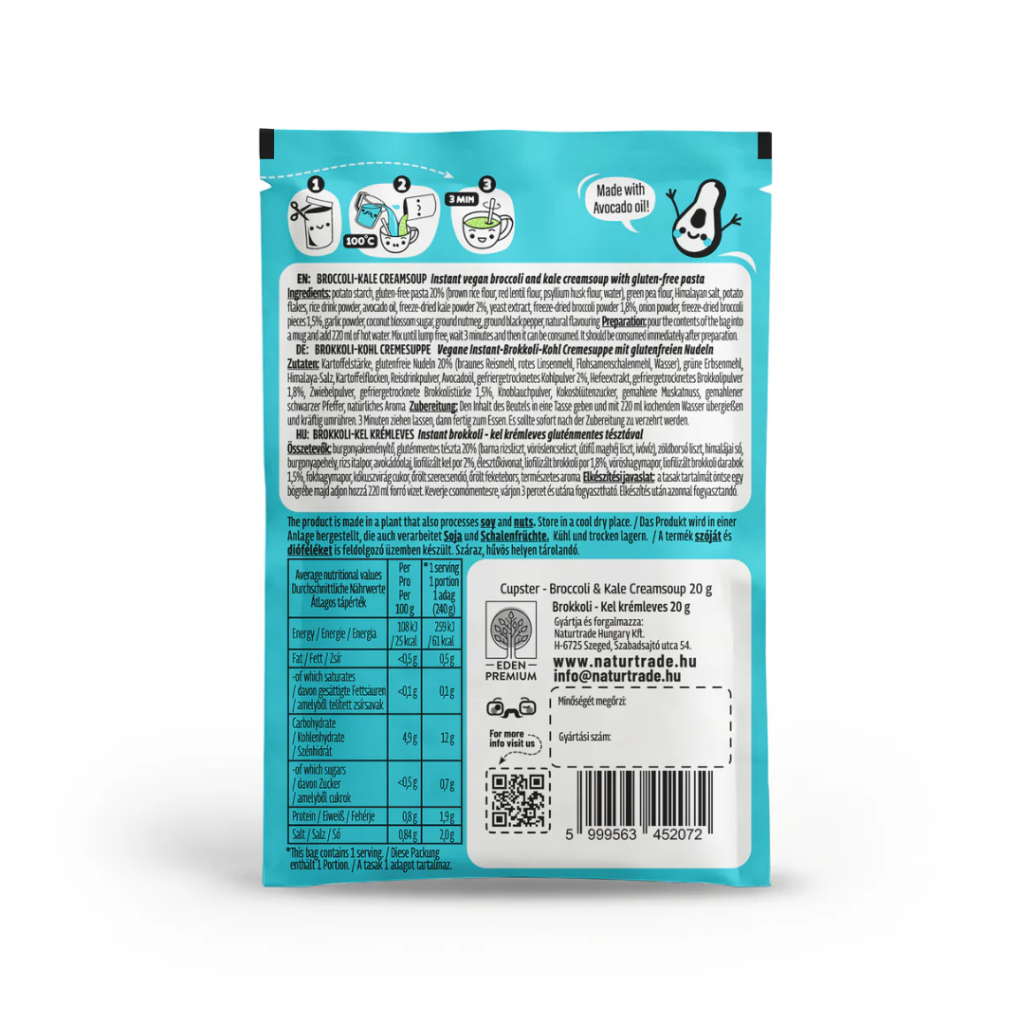 Muzli - Cupster Instant Supa crema de broccoli si varza 20g NEW - Rebranded