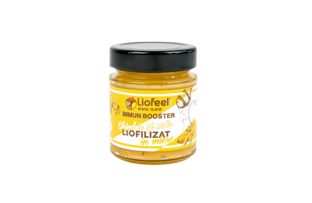 Muzli - Ghimbir și Măr Liofilizate în miere – Liofeel, 200g